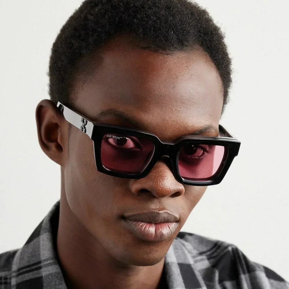 Off-White Men Sunglasses Black Pink Square OERI008 VIRGIL 1030 NEW AUTHENTIC